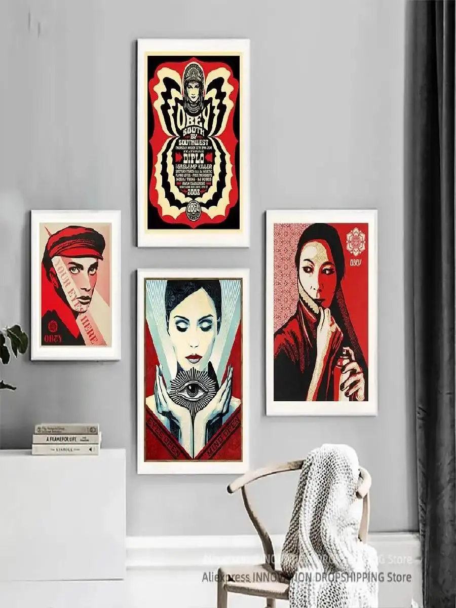 Shepard Fairey Art Poster Canvas Print Home Wall Decor Modern Pictures Prints for Living Room Bedroom Decoration