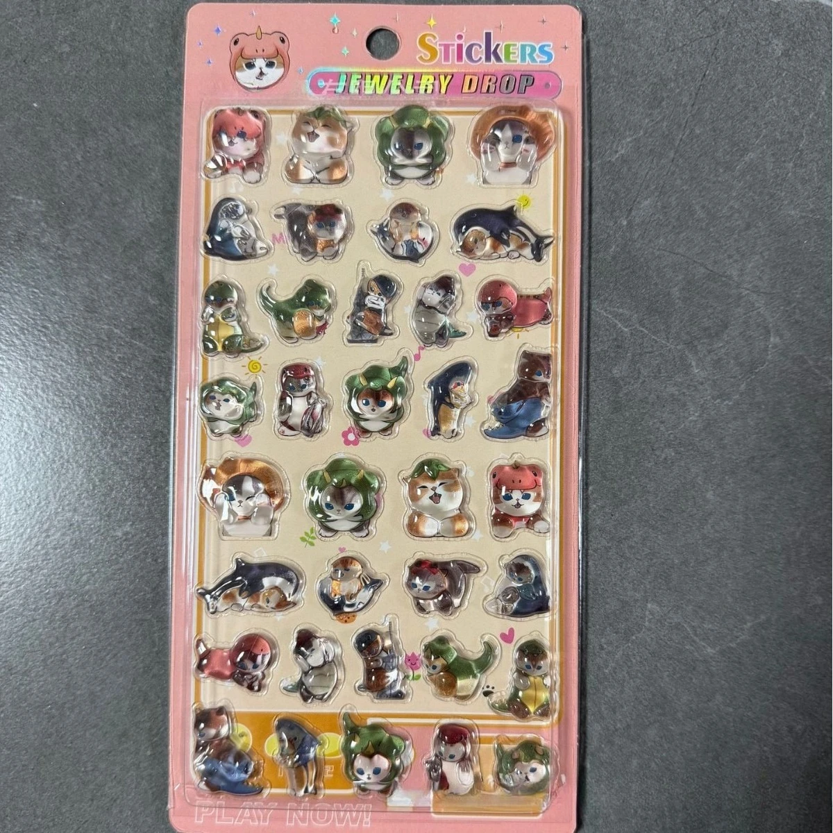 2026 New 3D Cartoon Cat Crystal Embossed Stickers Kawaii Cute Diy Scrapbook Stationery Phone Case Decoration Birthday Gift S
