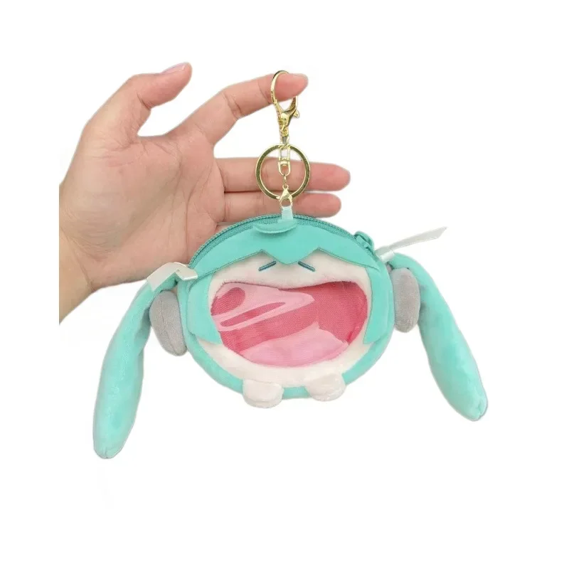 Bandai Anime Hatsune Miku Q Versie Kawaii Figuur Multi Functionele Pluche Mini Tas Hanger Hoofdtelefoon Tas Zak Portemonnee Geschenken