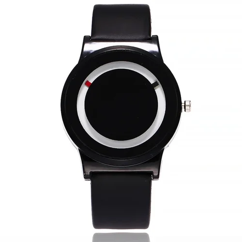 Reloj de pulsera de cuarzo para hombre y mujer, cronógrafo minimalista Simple y creativo, sin puntero, marca nueva tendencia