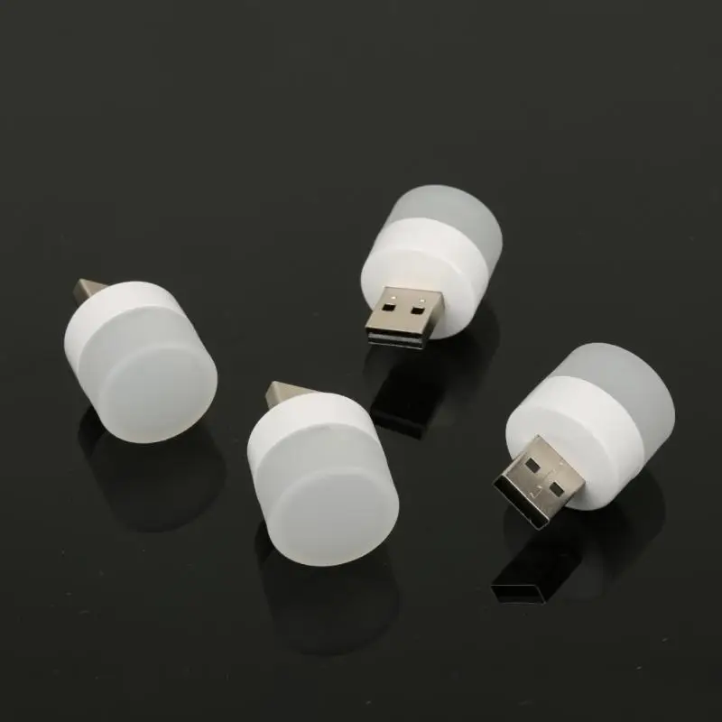 충전식 USB 램프 미니 LED 야간 조명, 보조배터리 충전 USB 책 조명, 소형 원형 독서 책상 램프 전구, 1 개