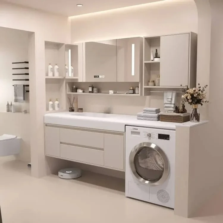 Z.Light luxury, integrated basin, balcony, washing machine cabinet, combined bathroom cabinet, washstand, hand washbasin.