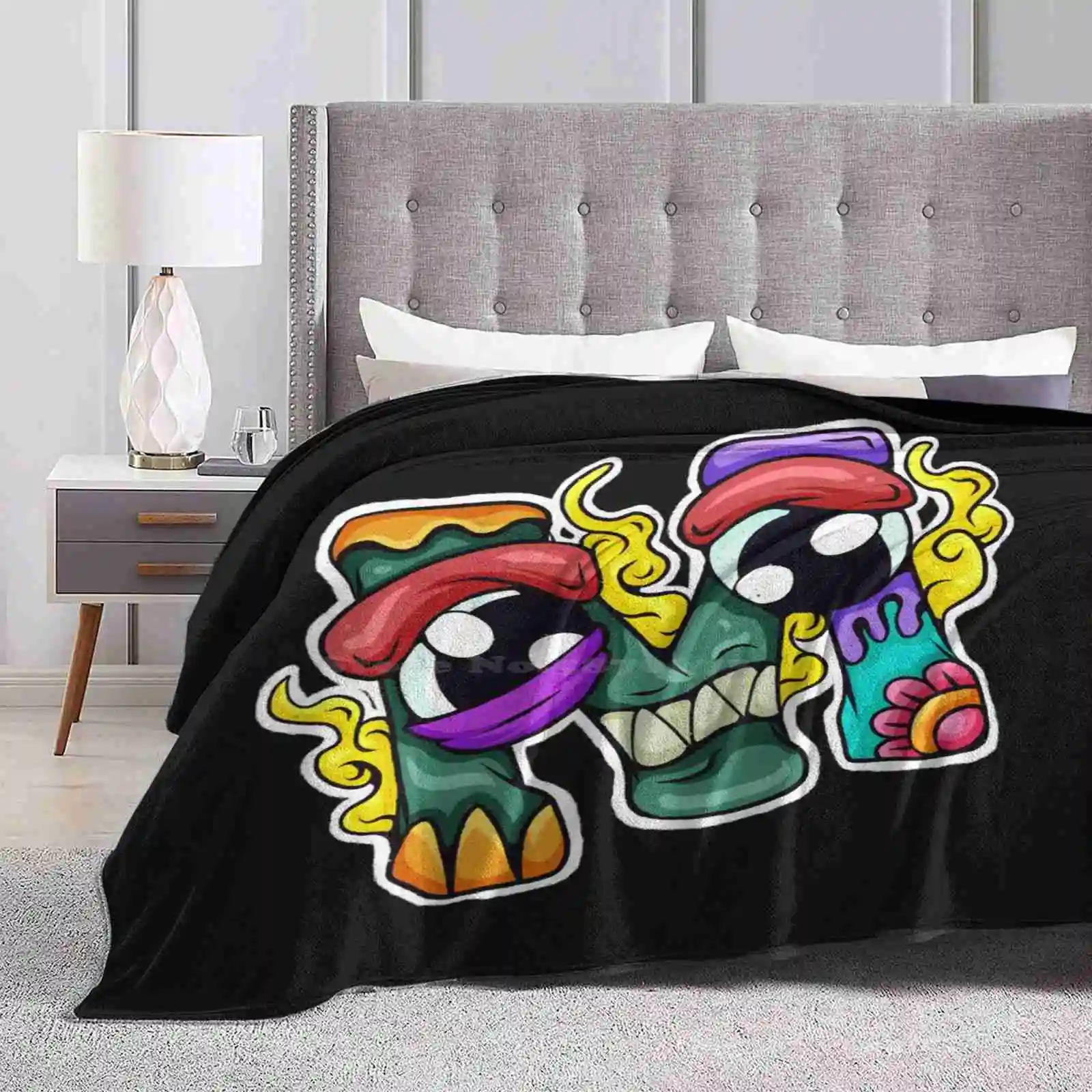 M Shaggy Throw Soft Warm Blanket Sofa/Bed/Travel Love Gifts Alvabet Font Monster Hallowen Cute Holiday