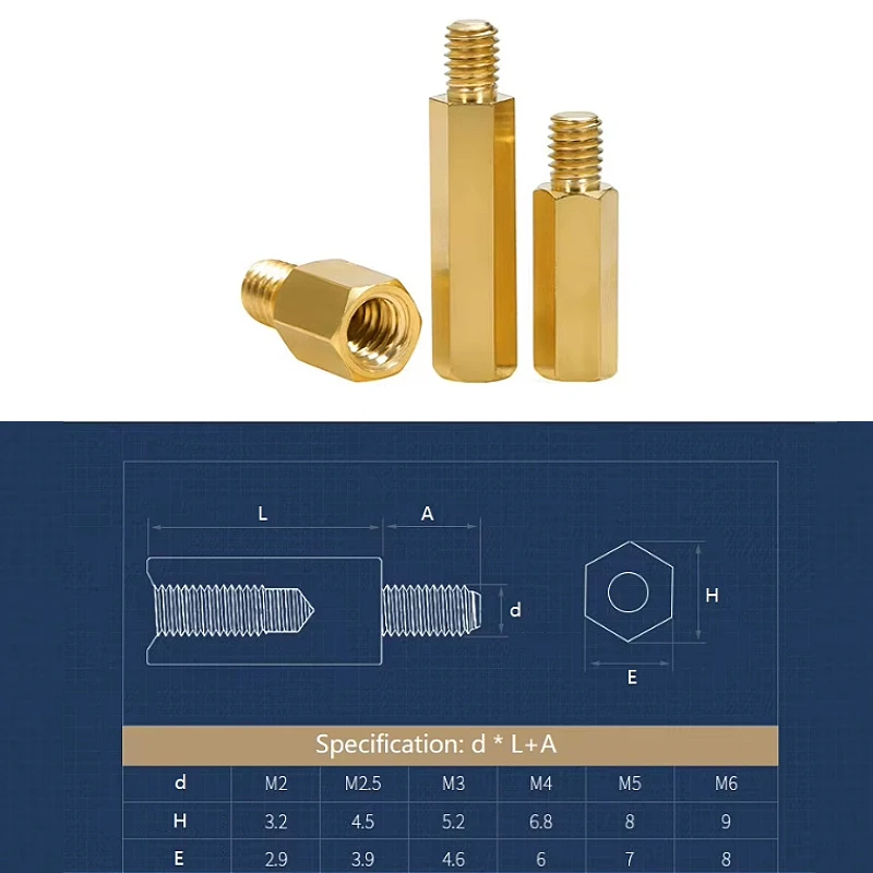 M2 M2.5 M3 M4 M5 M6 Brass Male Female Motherboard Screw Kit Hex Column Standoff Support Spacer Pillar Screw For PCB Board Kits