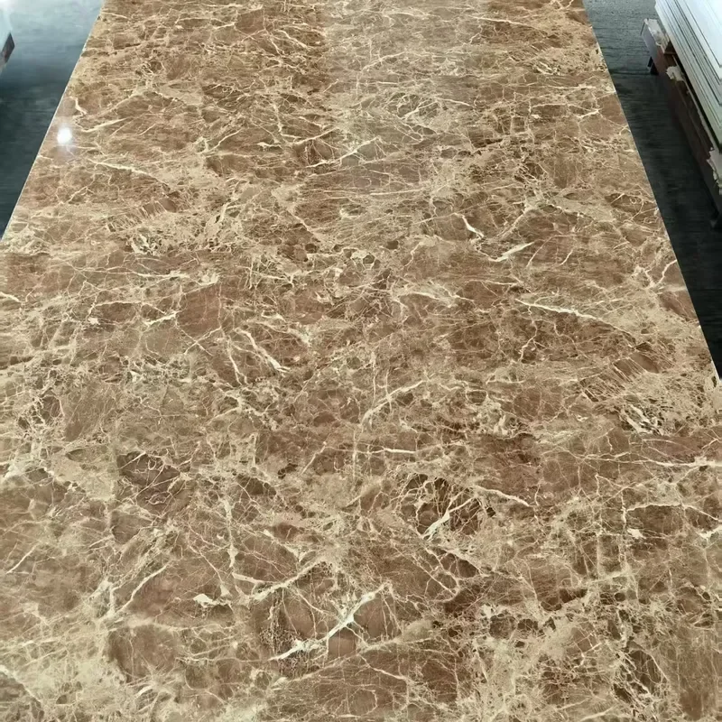 Gold Plated Texture Artificial Marble PVC Architectural Decoration UV Marble Panel Interior Wall SPC Wall Panel