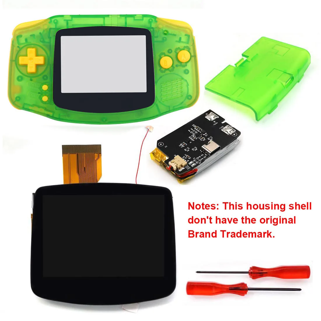 HISPEEDIDO Rechargeable for GBA V5 IPS HD 720x480 Drop-in Screen Kits No welding required Desaturation FRM OSD w/Shell image 3