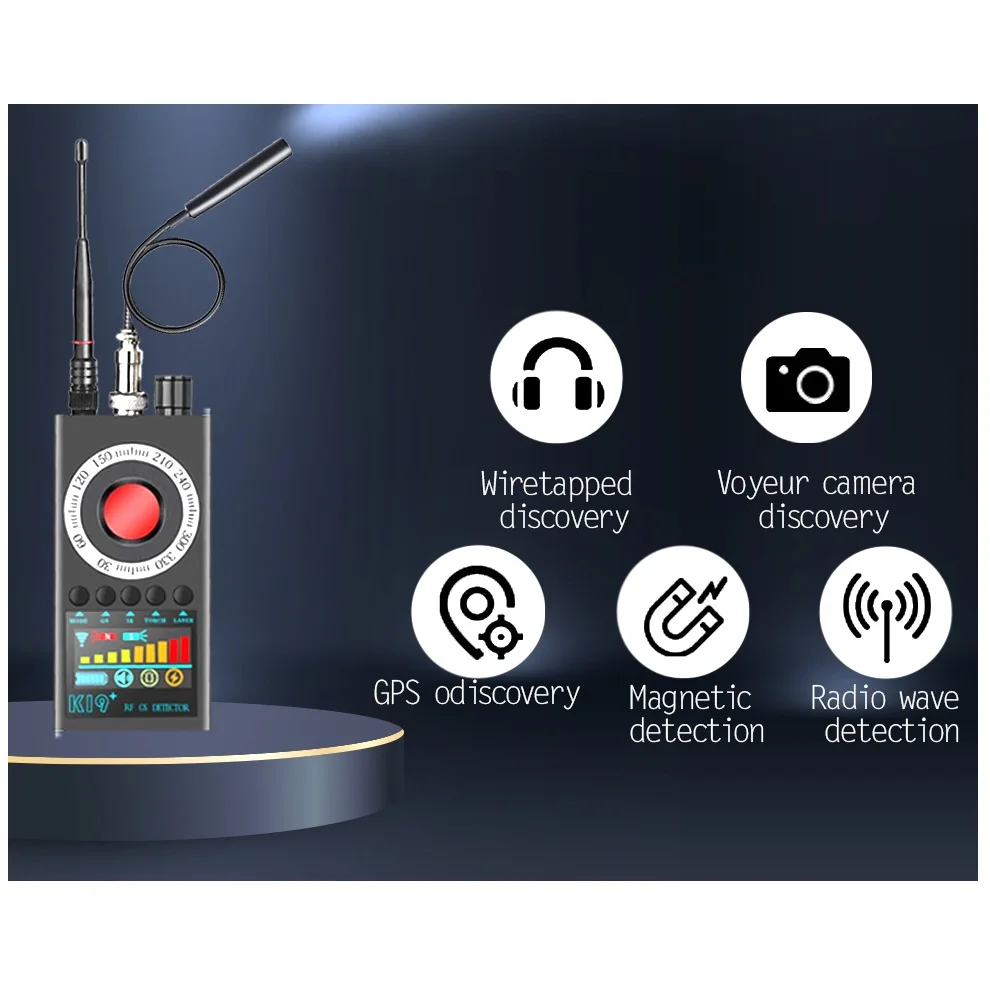 Detector de cámara oculta K19 + K18, dispositivo inalámbrico RF Gsm, señal de sonido, rastreador GPS, cámara espía, buscador de insectos