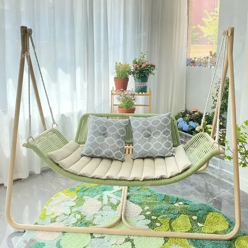 

Heavy Duty 2-Person Patio Swing Hammock Swing Chair with Cushion Oversized Double Hammock Chair for Patio Bedroom Balcony