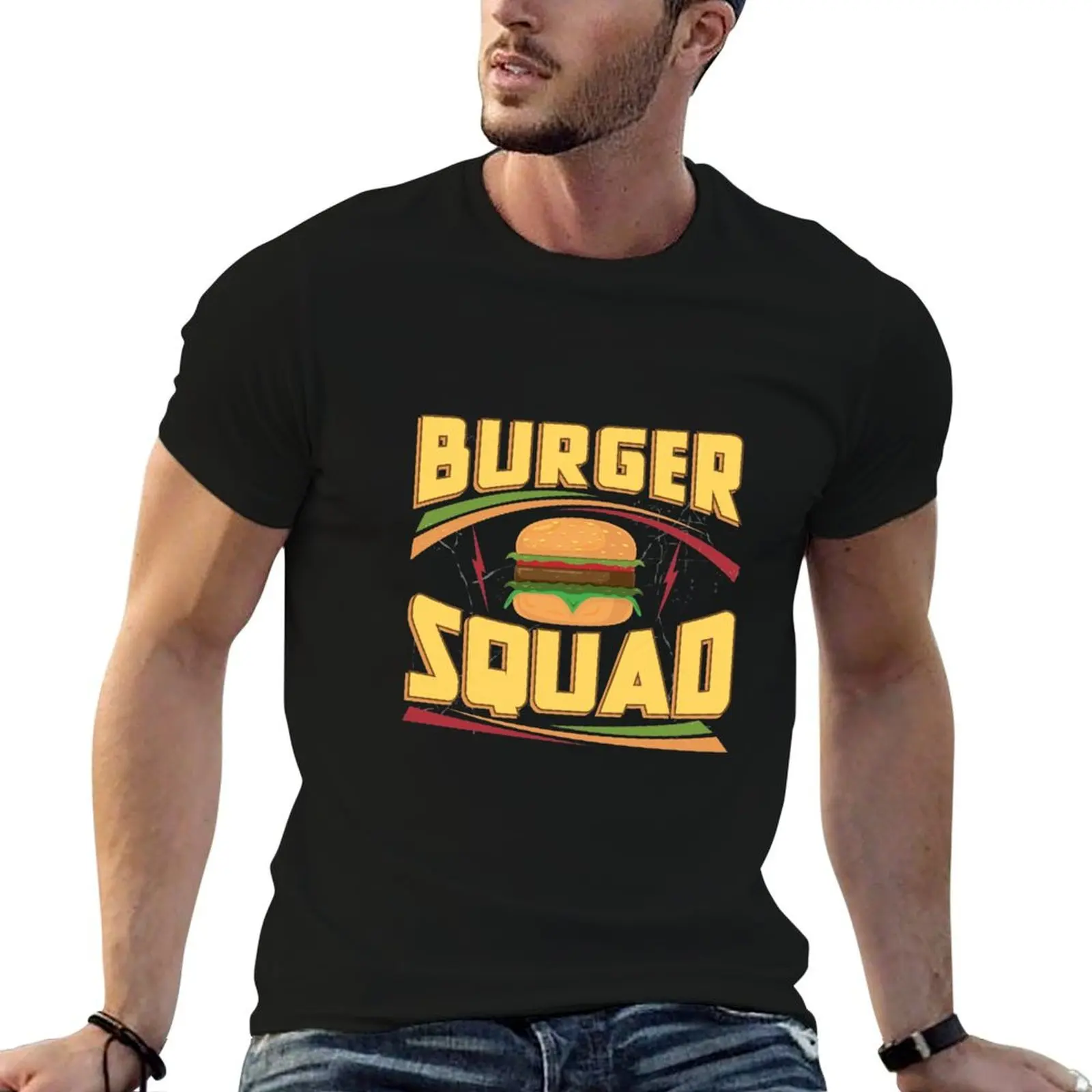 

man T-Shirt shirts man Cheeseburger graphic vintage t shirt Burger t graphic for Squad