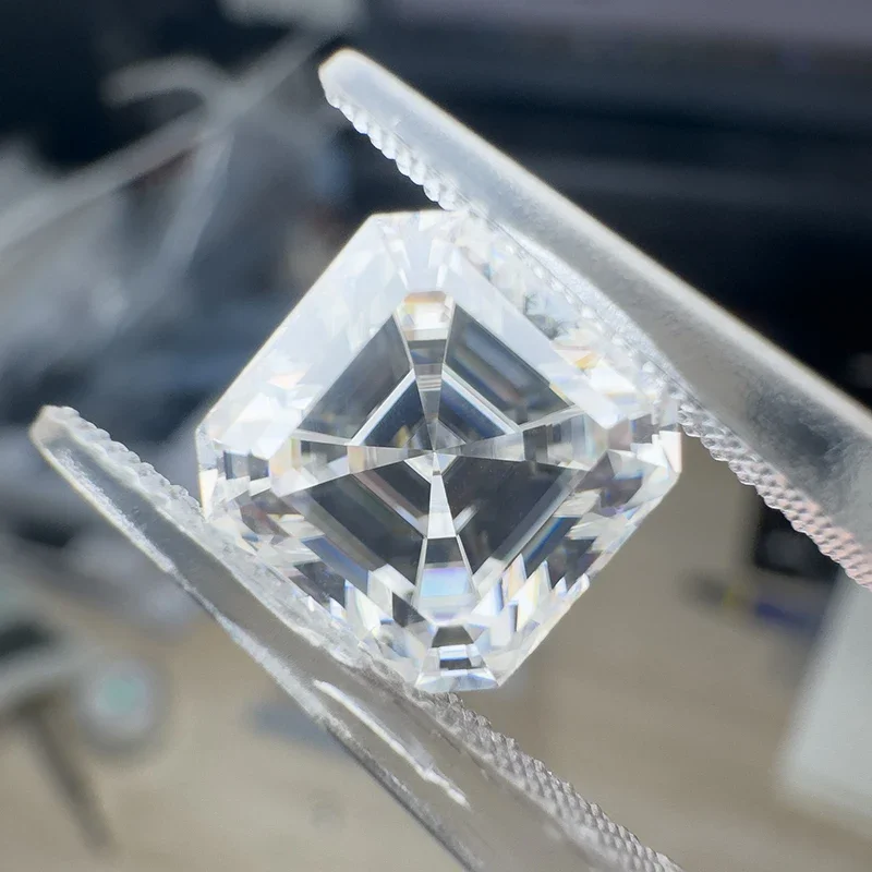 Муассанит Камни D Цвет Asscher Cut Lab Grown Diamond DIY Кольцо Ожерелье Серьги Основные материалы с сертификатом GRA