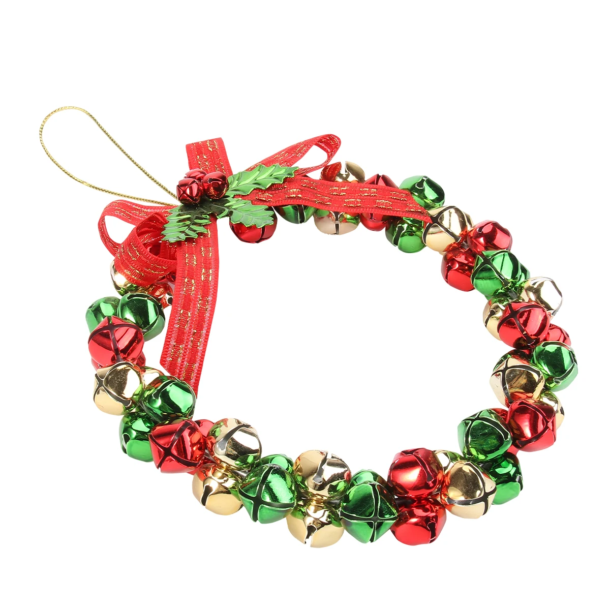 

1Pcs Christmas Bell Wreath Creative Hanging Pendant Festive Door Wall Ornament Xmas Decorative Party Supply Christmas Ornament