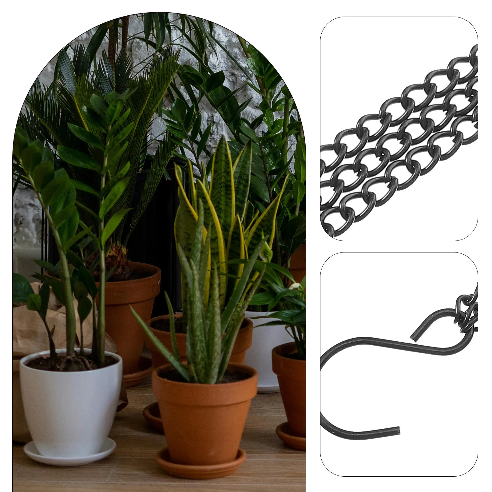 

3pcs Flowerpot Hanging Chains Iron Material Durable Hanging Basket Chain For Plant Pot Birdcage Garden Decor Metal Chain Hanger