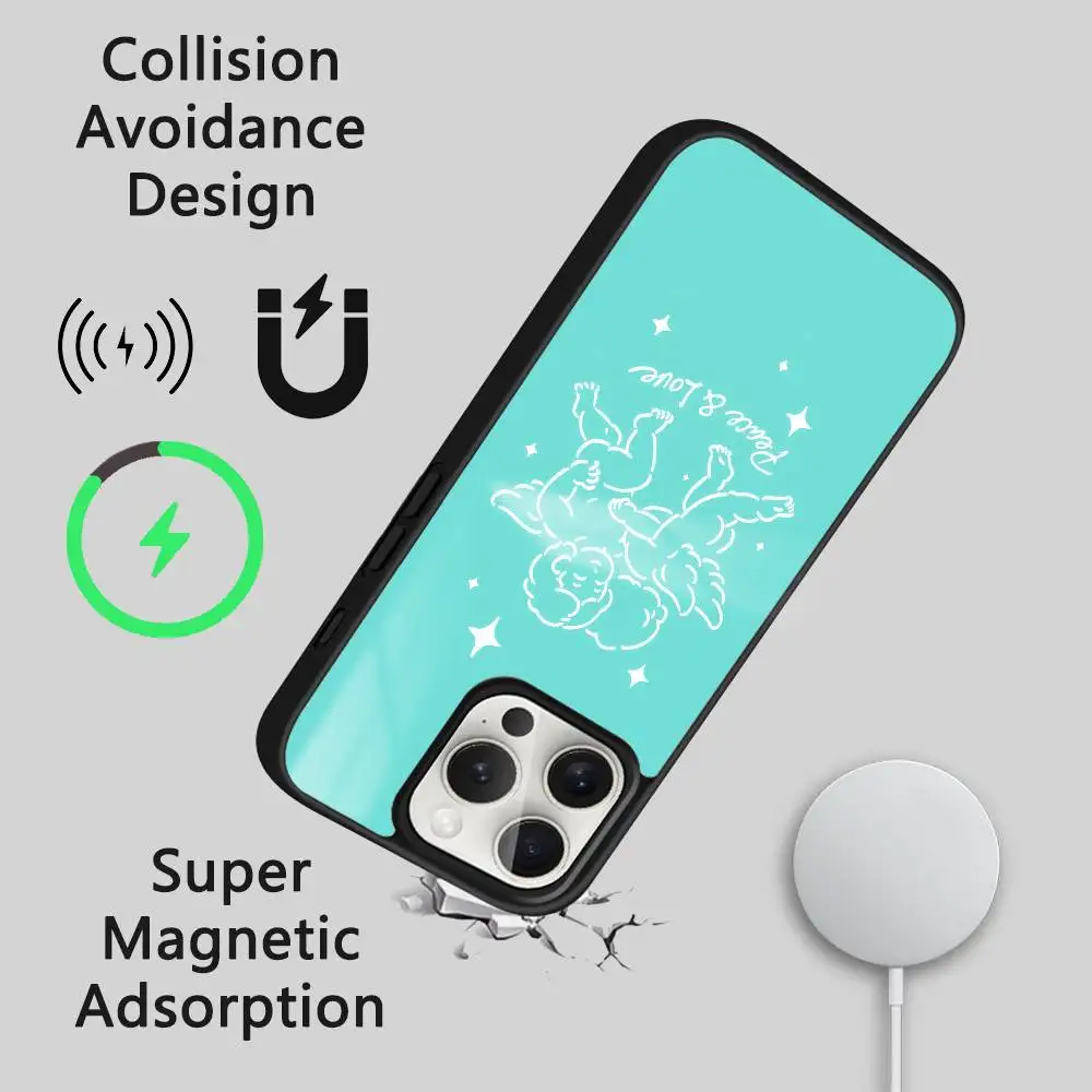 เคสโทรศัพท์ INS Luxury Angle สำหรับ iPhone 17 16 15 14 13 12 11 Pro Max Plus Mini รองรับ Magsafe แม่เหล็กไร้สาย พร้อมกระจก