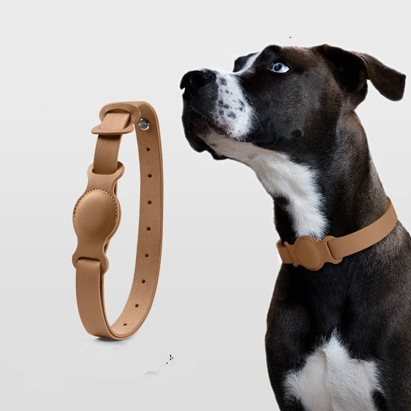 2022 for Apple Leather Airtag Pet Collar Dog Cat Strap Adjustable Sleeve Suitable Air Tags Anti-Scratch Protective Cover Case