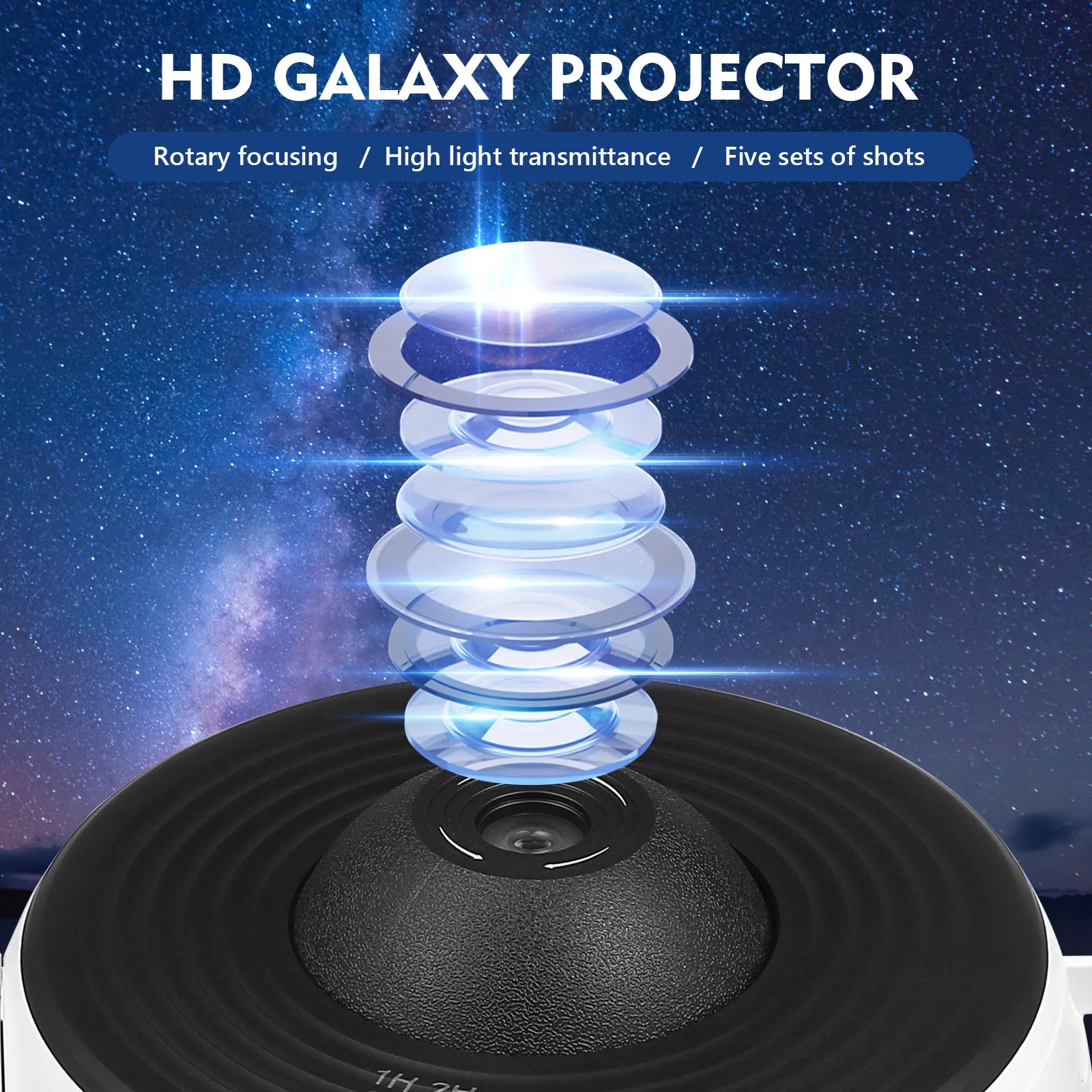 Proyector de luz nocturna de estrella, accesorio para dormitorio, incluye discos de película, 360 °, 1 Juego