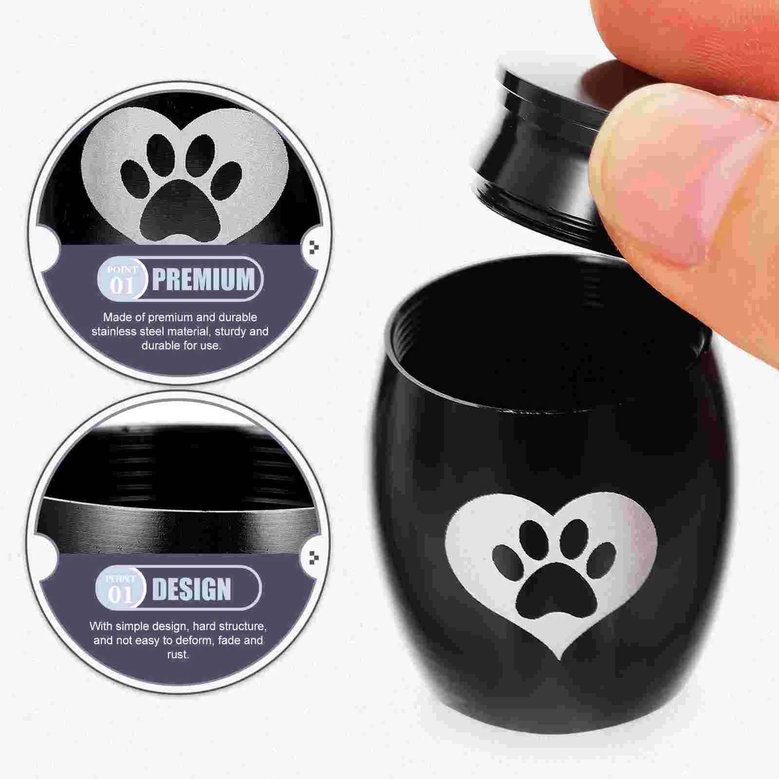 Pet Urn Memorable Lovely Pattern Cat Urns Accessory Dog for Ashes Delicate Supply Stainless Steel Locket