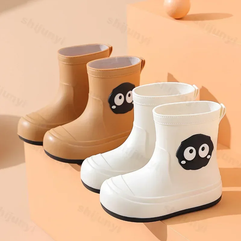 Nuevas Botas de lluvia para niños pequeños, Botas de lluvia de dibujos animados para niños, zapatos bonitos de dibujos animados para niños y niñas, botas cortas antideslizantes impermeables de EVA