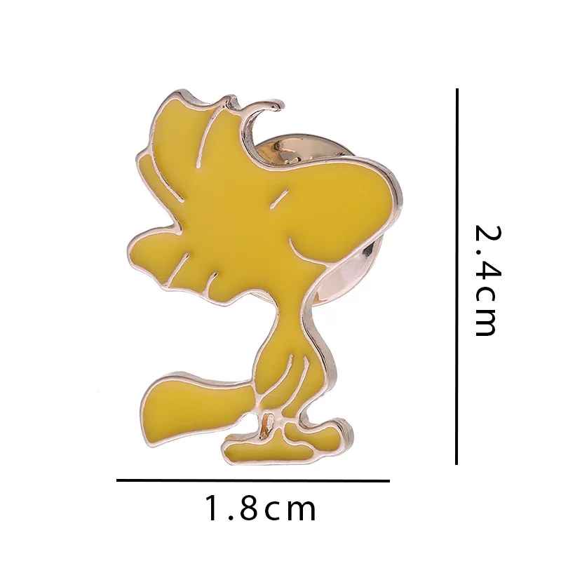 Cartoon Snoopy Brooch Cute Anime Figure Woodstock Dog Metal Acrylic Badge Clothing Anti-slip Match Enamel Cos Pin Kids Gifts