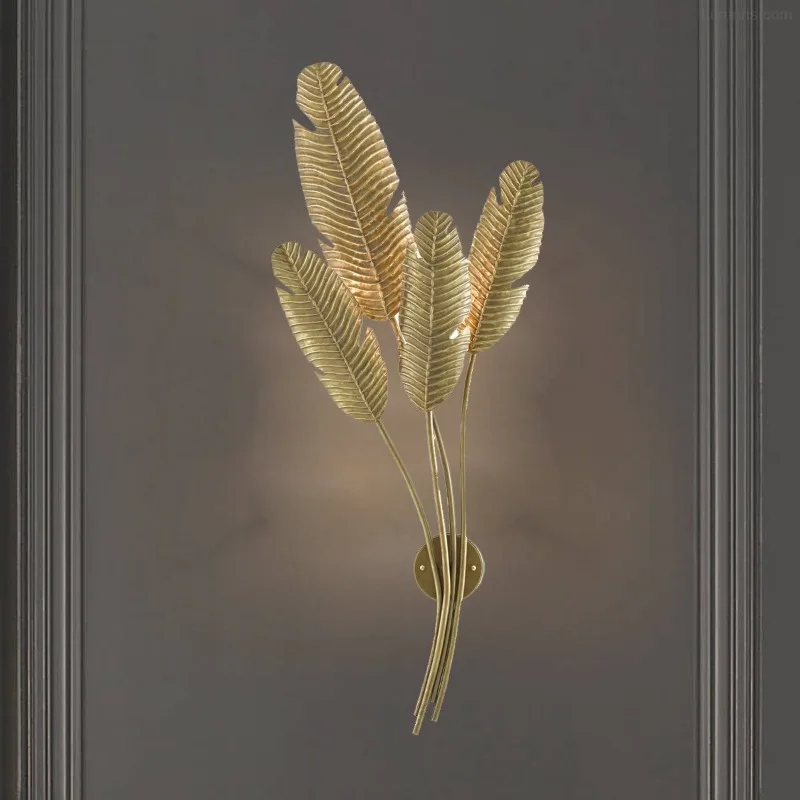 

American Fashion Retro Banana Leaf Wrought Iron Soft Decoration Hard Interior Wall-mounted Decorations