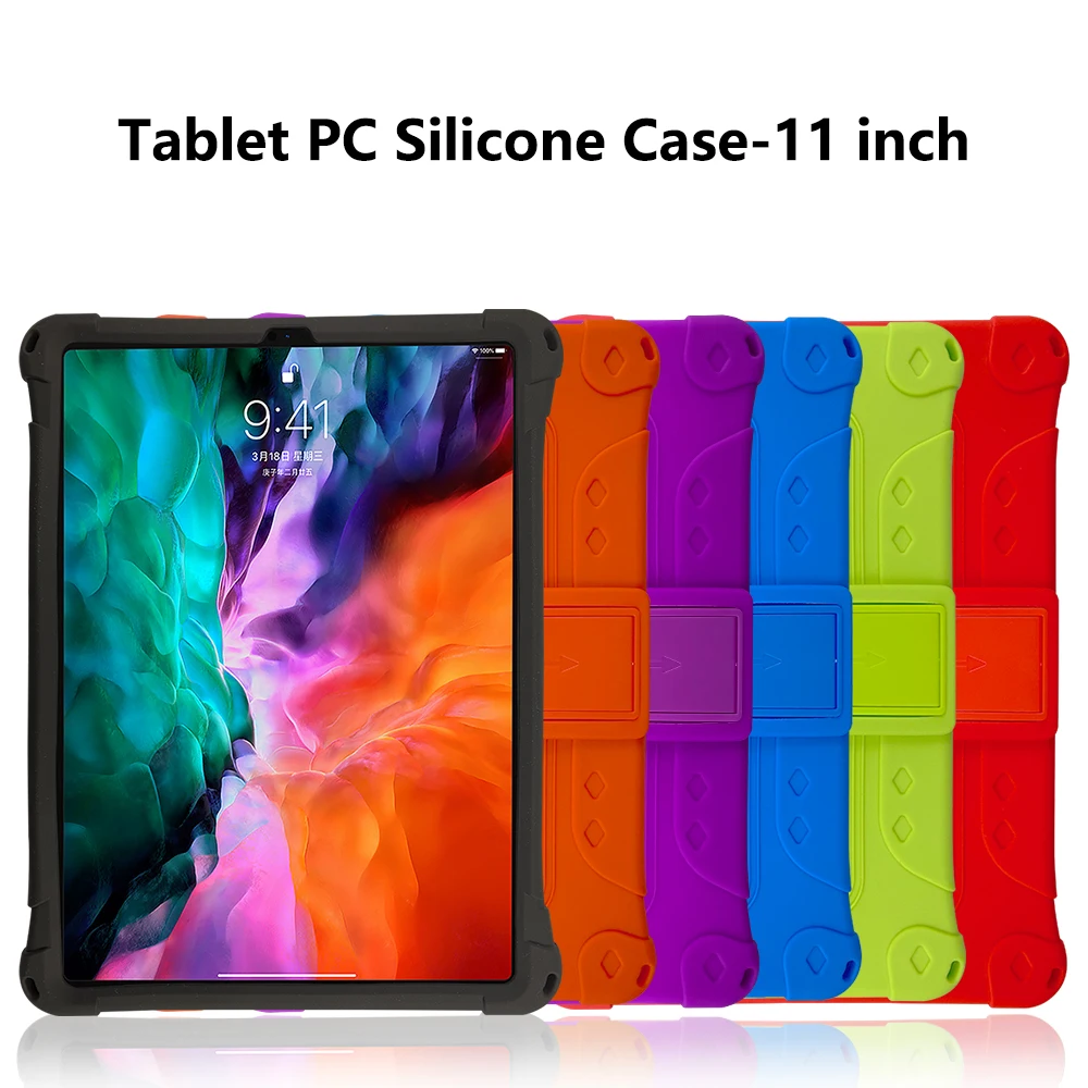 

For Apple iPad Pro 1 2 3 4 11 Inch Silicone Case Tablet PC Anti-Fall Shell Bracket Hockproof Shockproof Stand Cover Soft