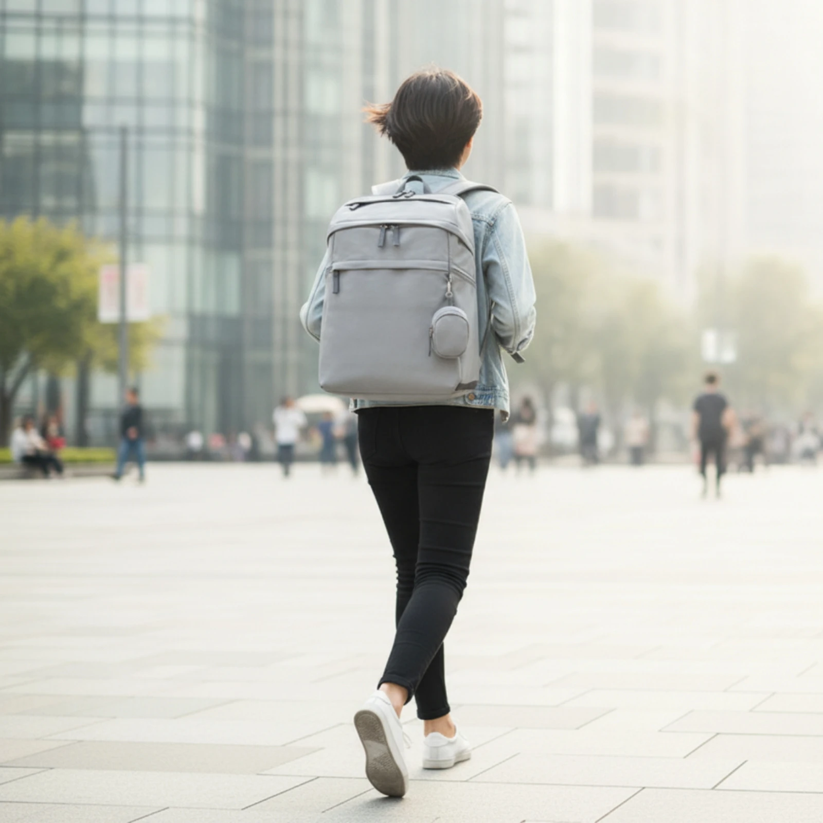 Backpack with Pouch Organized Utility Backpack Utility Bag Sturdy Rucksack Lightweight for Commuters, Commuting, Travel