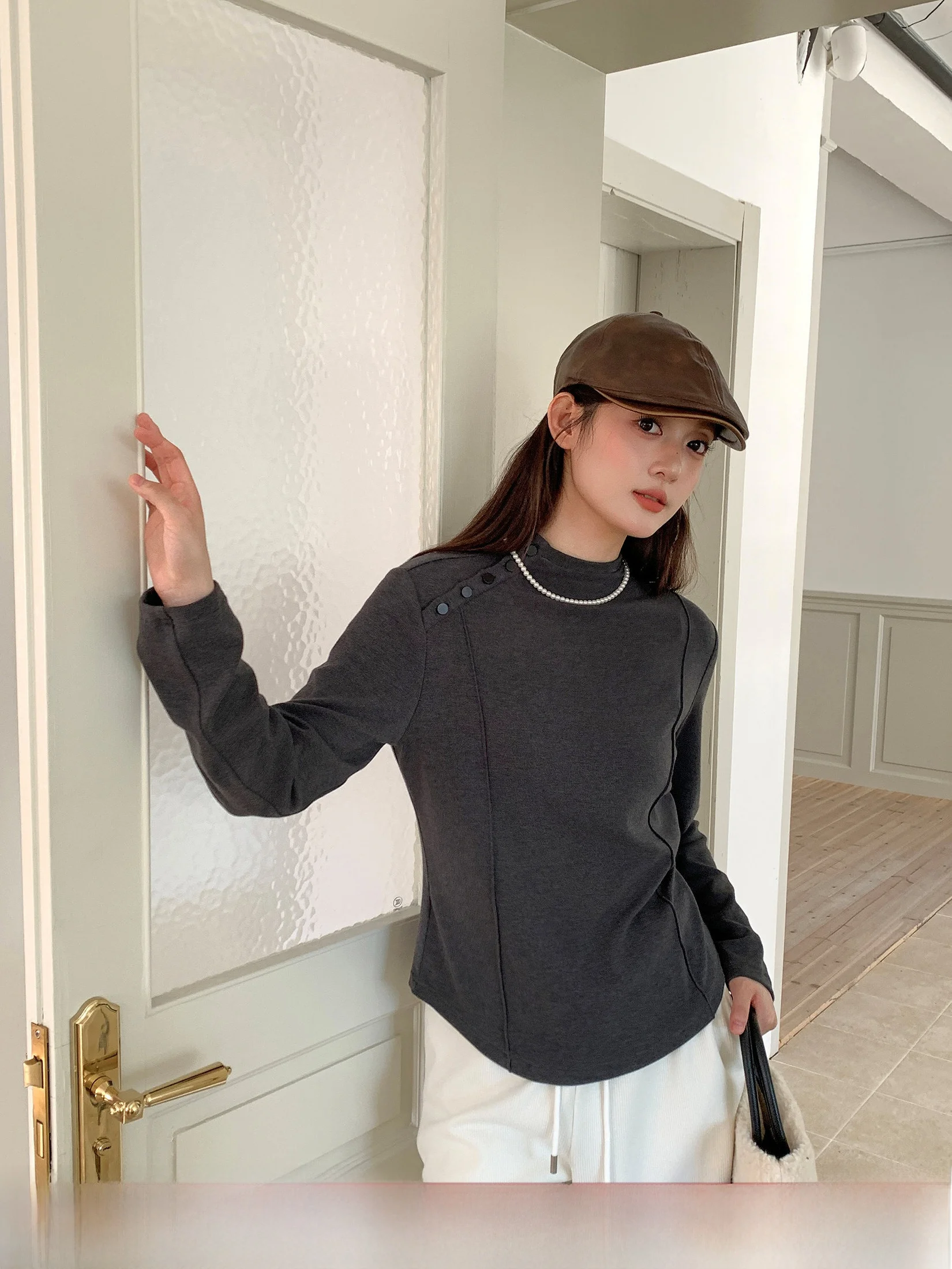 

Теплый вязаный свитер с высоким воротом для женщин больших размеров, облегающий зимний топ, универсальная повседневная одежда для города