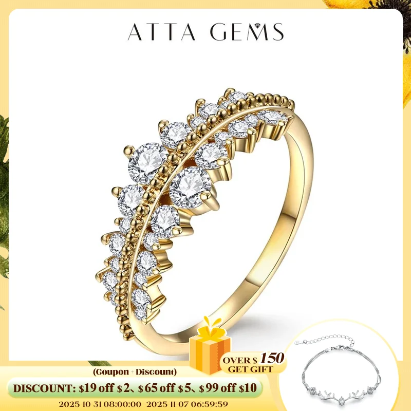 

ATTAGEMS бриллиантовая огранка 3,0 мм, Муассанит, кольцо для женщин и мужчин, чистое золото 18 К, 14 к, 10 к, желтое золото для свадьбы, помолвки, роскошный Вечерние подарок