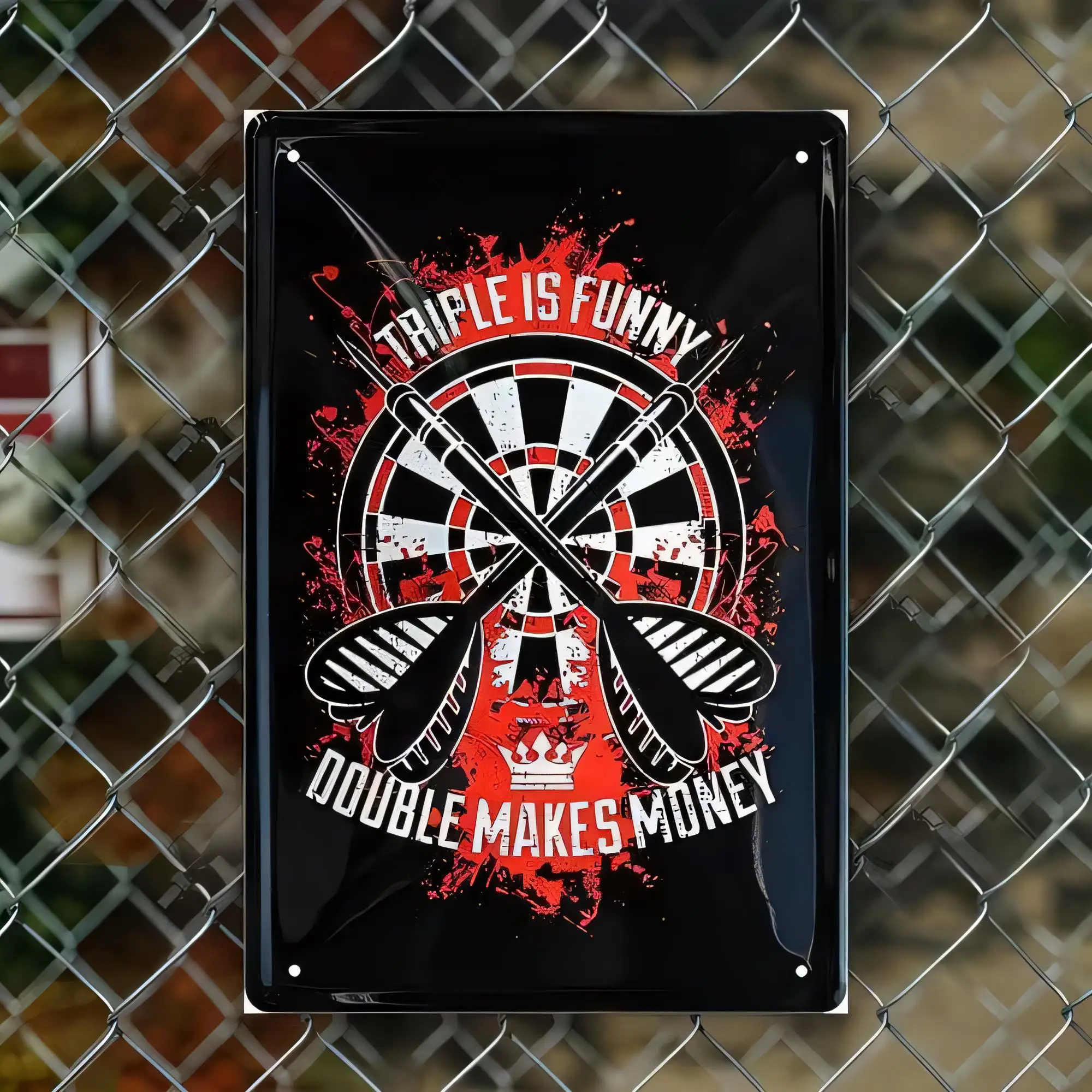 Tin Sign Triple Is Funny Double Makes Money Dartboard Funny Quote Metal Wall Plaque Vintage Bar Pub Game Room Decor Man Cave Gif