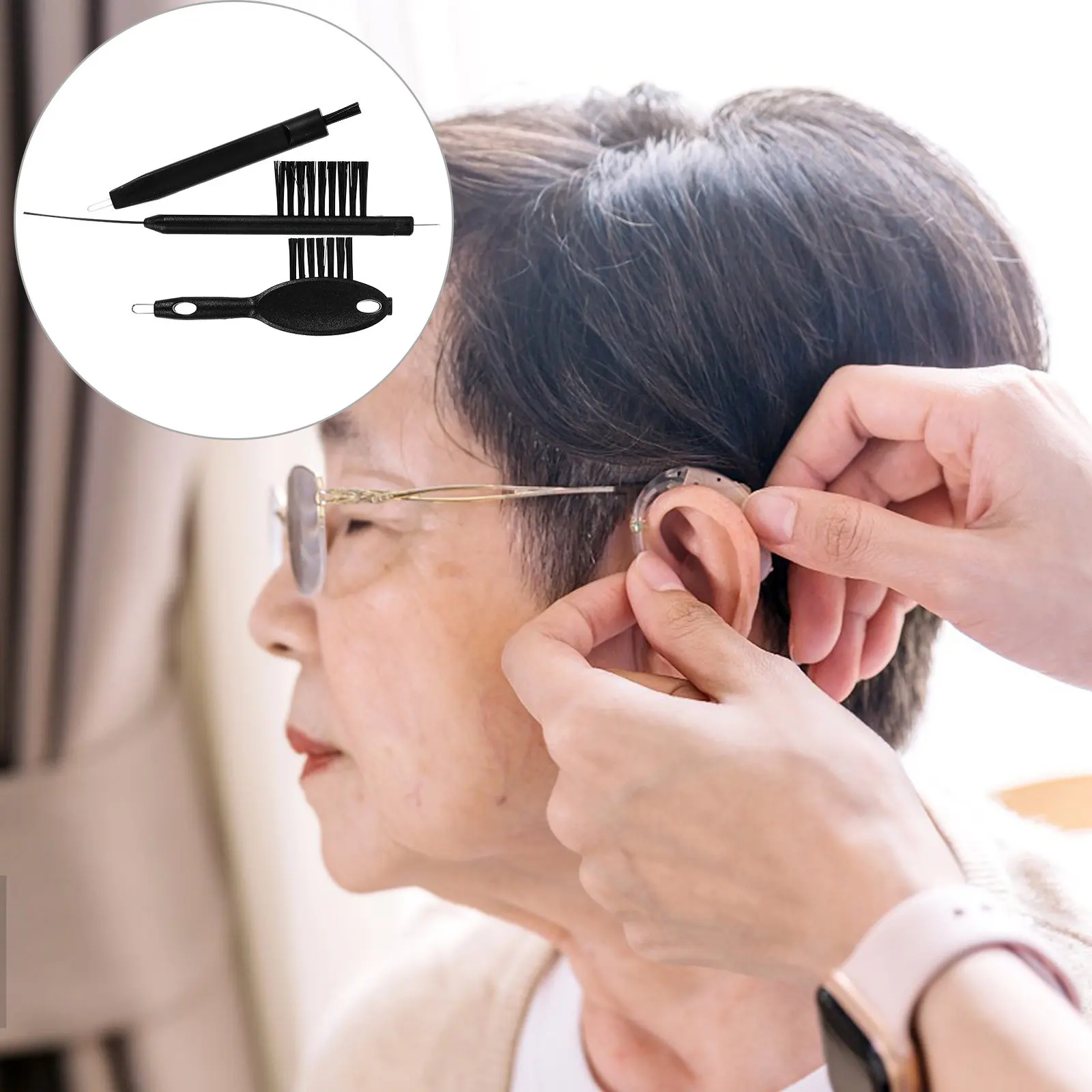 3Pcs Hearing Aid Cleaning Kit Small Tube Brush for Cerumen Removal Safe Gentle Cleaning Tool for Hearing Aid Vent Tube