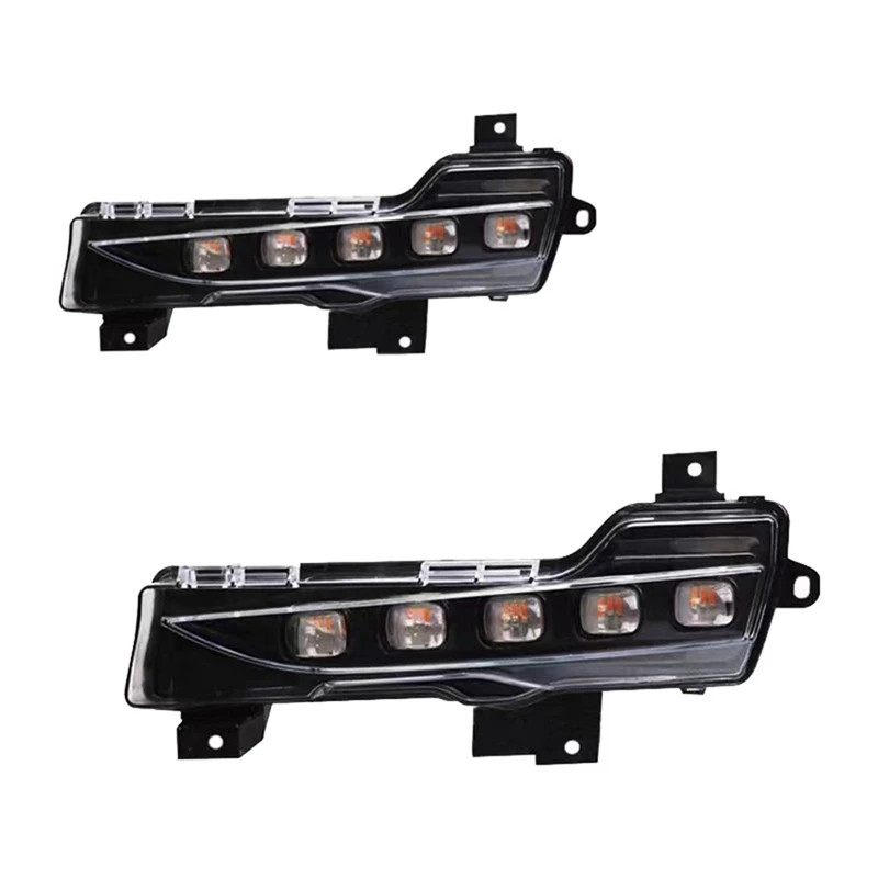 Auto LED Daytime Running Lights Modified Front Bumper Fog Lights Turn Indicators For Tesla Model 3 Y 19-22 Accessories