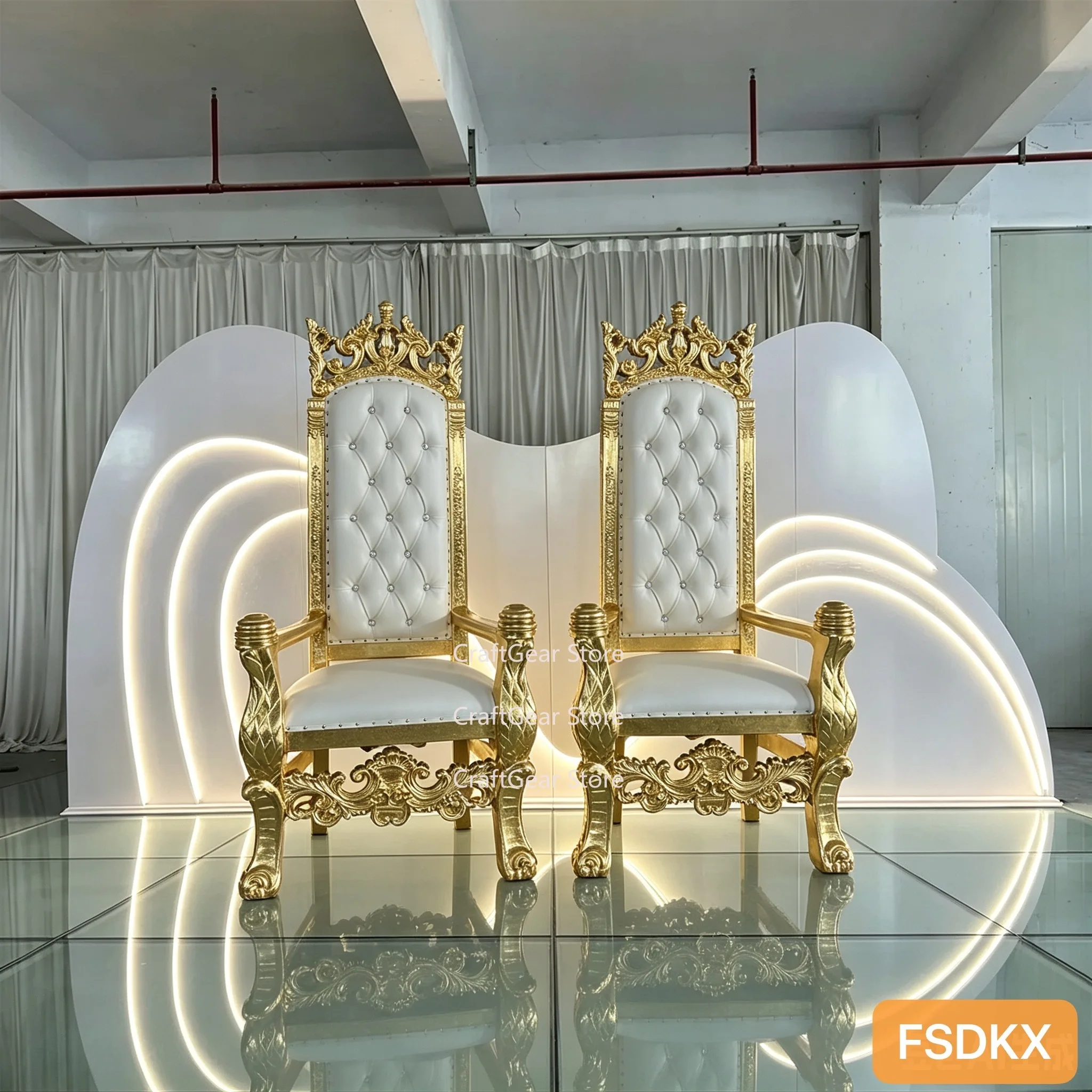 Luxury Wedding Party High Back Bride and Groom Red King Chair