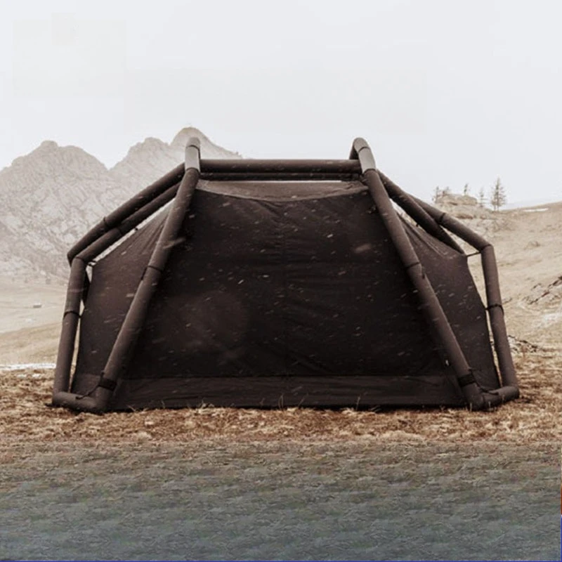 Inflatable tent, outdoor lightweight high-value double-layer camping family tent with canopy