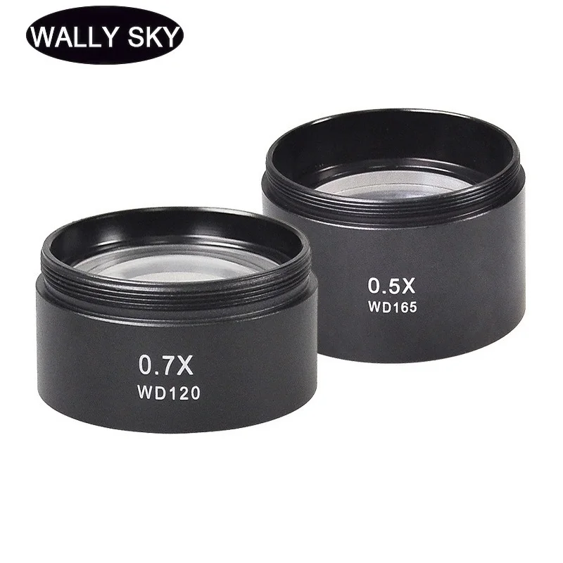 

0.5X 0.7X Barlow Lens Stereo Microscope Auxiliary Objective Lens Mounting Thread M48mm Reduction Lens Optical Glass