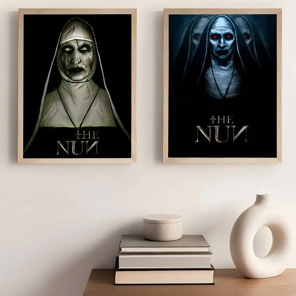 Classic Horror Movie Collection The Conjuring The Nun Sticky Poster Fancy Wall Sticker For Living Room Bar Decoration Wall Decor