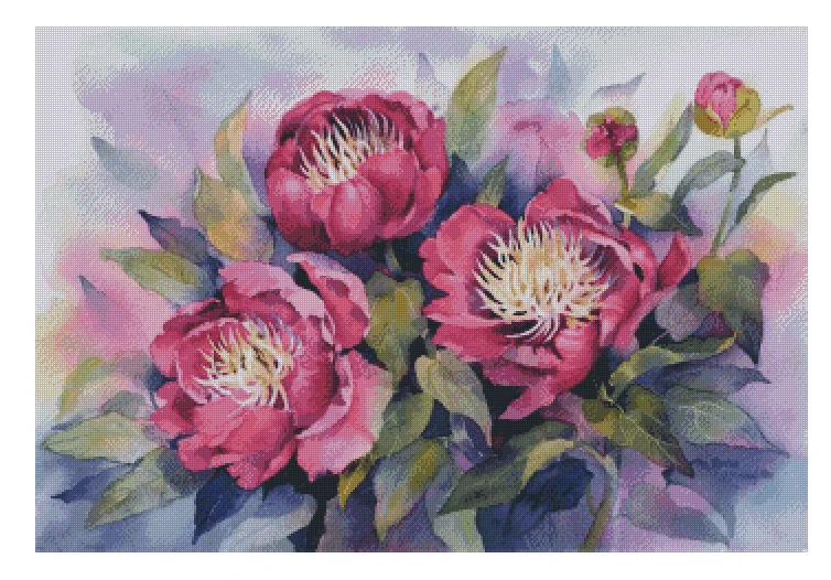 

Flowers sewing 18CT 16CT 14CT Unprinted Counted Cross Stitch Kits Embroidery Art DIY Handmade Needlework Home Decor