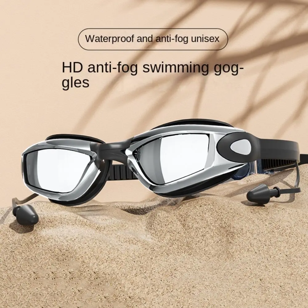 

Swimming Tools Anti Fog Swimming Goggles Wide View With Earplugs Swim Glasses HD Adjustable Swimming Eyewear Swimming Pool