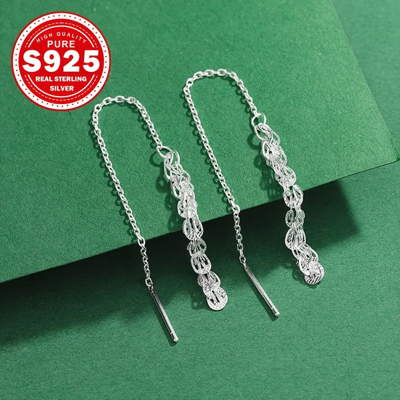 1 pair of silver phoenix tail earrings, fashionable, personalized, elegant, and exquisite, suitable as a gift