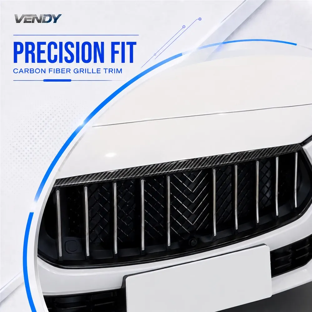 Real carbon fiber For Maserati Ghibli 2018-2023 car front grille horizontal strip decorative sticker car accessories