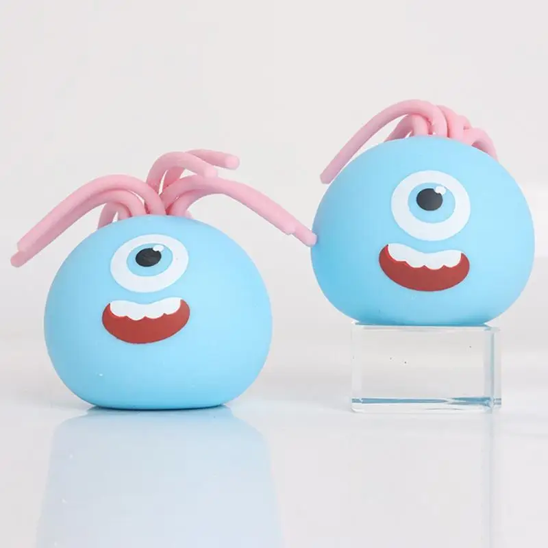 Cute Stress Relieving Scream Toy Creative Single Eye Screaming Toy Hair-Pulling Ball Sensory Ball For School Home Travel