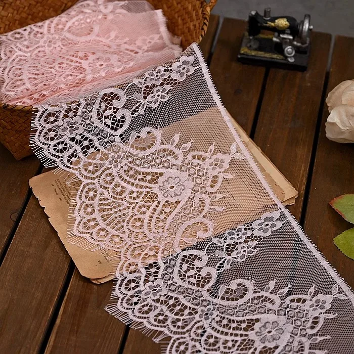 3M Embroidery Eyelash Lace Wave Elastic Ribbon Clothing Underwear Trim DIY Sewing Accessories Lace Fabric