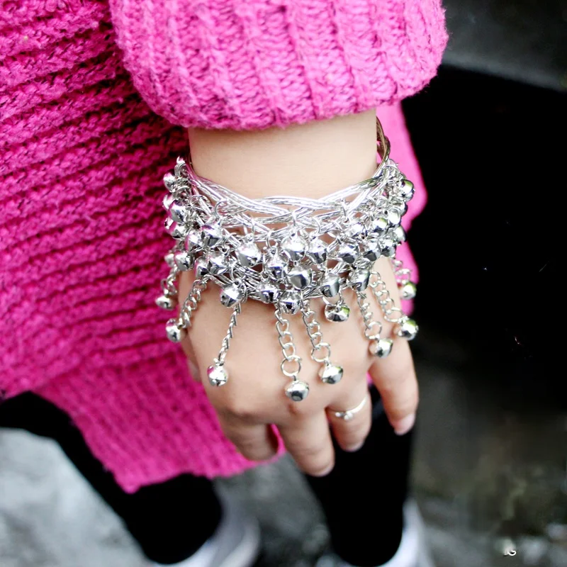 Classic Ethnic Style Miao Open Bell Bracelet Dance Performance Clothing Arm Ring Accessories Jewelry