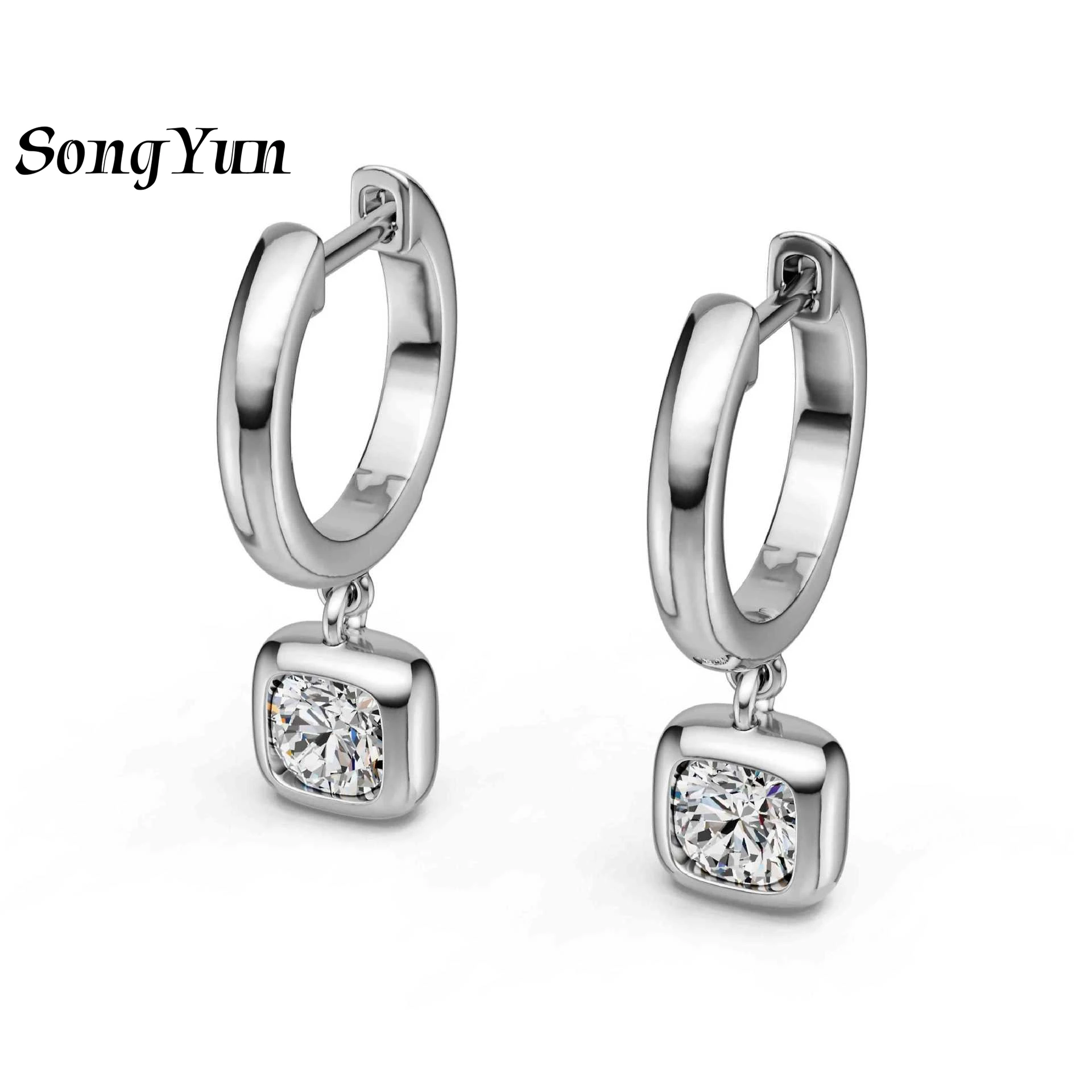 

SongYun Designer Jewelry 925 Silver Stud Earrings D Color VVS Level Moissanite Drop Earrings for Best Friend Gifts Fine Jewelry