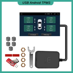 USB Android TPMS Spare Tyre External Sensor Tire Pressure Freely Wireless for Car Navigation Radio DVD Player Detection