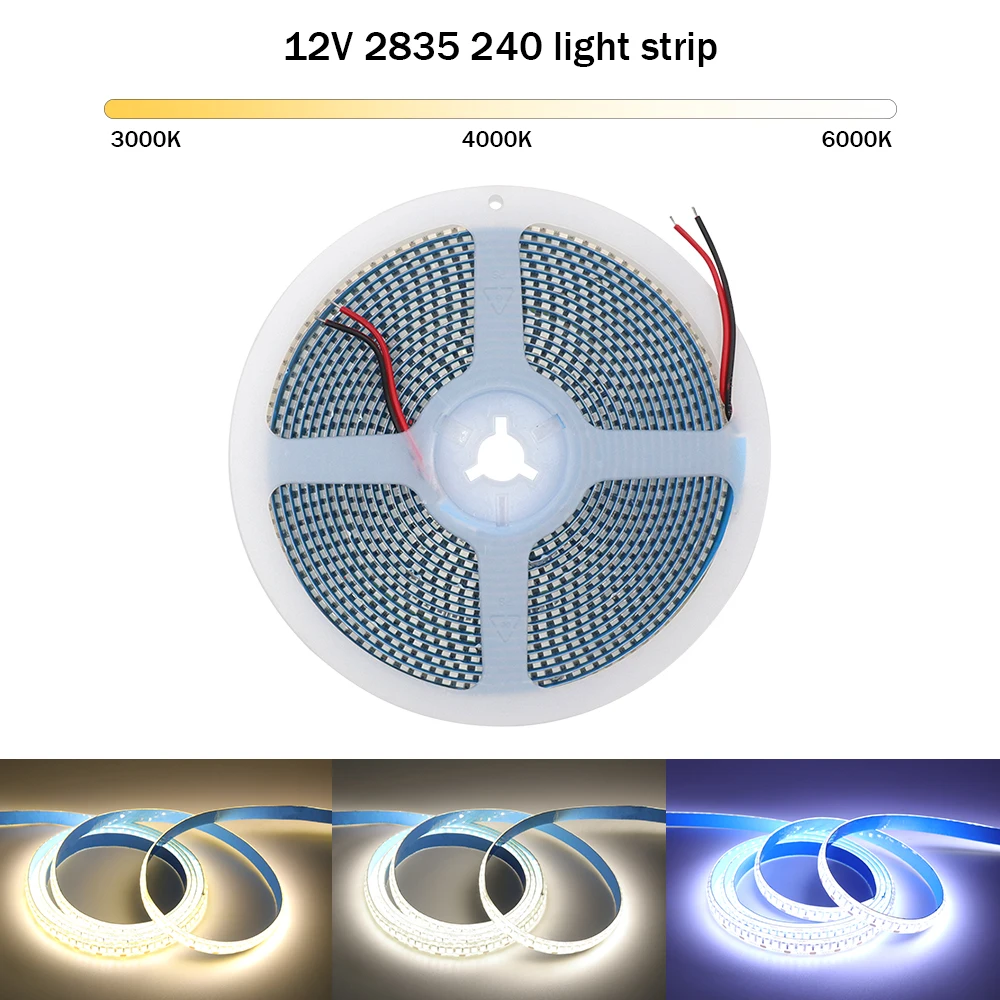 شريط إضاءة LED 5 متر تيار مستمر 12 فولت 24 فولت 2835 شريط مرن ديود ضوء 60/120/240/480 LED شريط دافئ طبيعي بارد أبيض لوسيس Led الشريط