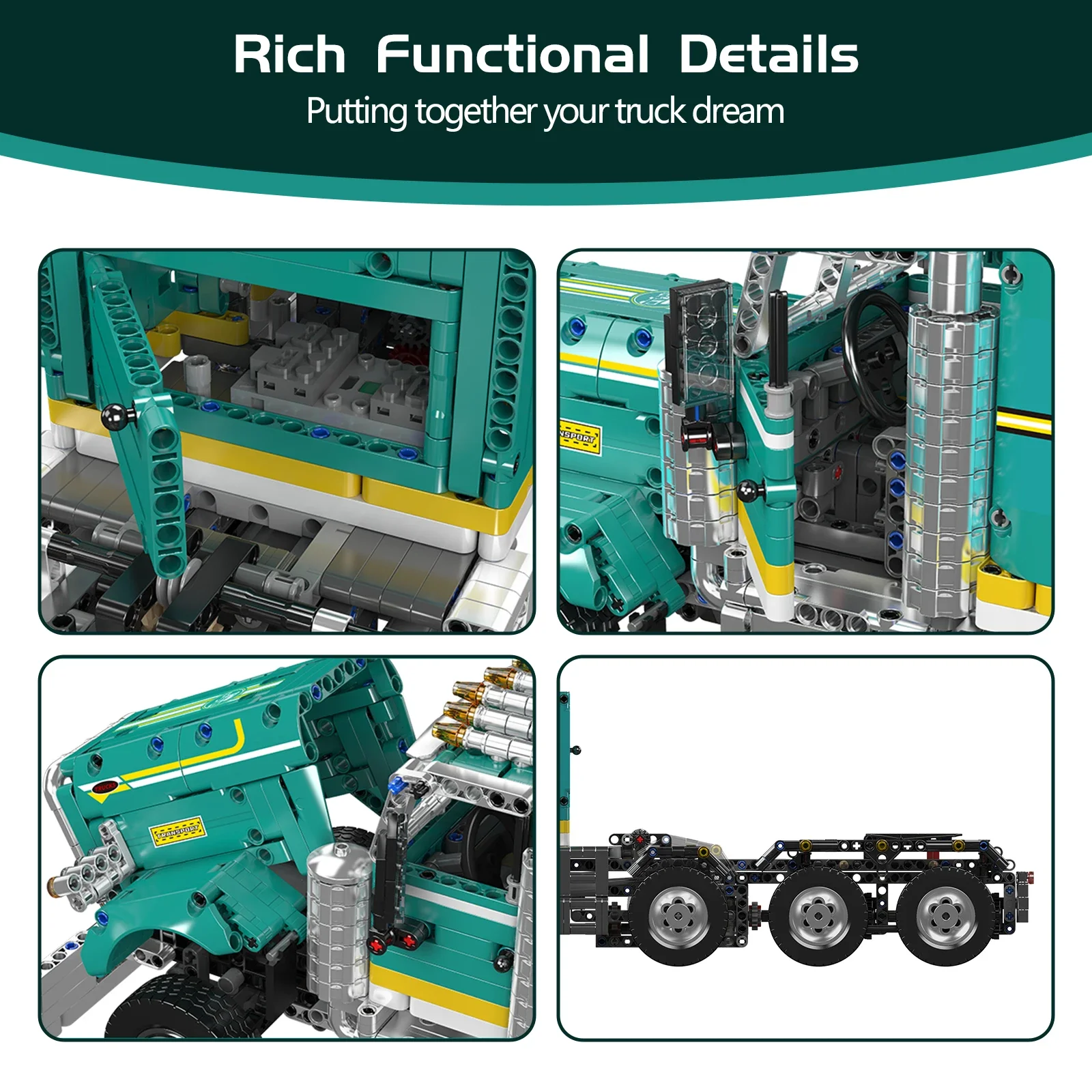 2064 Uds molde King 13201 camión americano bloques de construcción eléctricos aplicación remota Control servomotor de potencia chico juguete para regalo para adultos