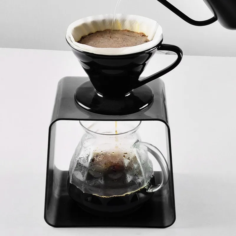 Plastic Coffee Drip Station, Vintage Pour Over, Espresso Dripper Stand, Removable Rack, Non-Slip Base Holder