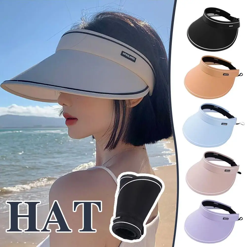 

Sun Hat Can Large Eaves Summer Sun Protection Hat For Women Hollowed Out Beach Cycling Sun Shade Empty Hat