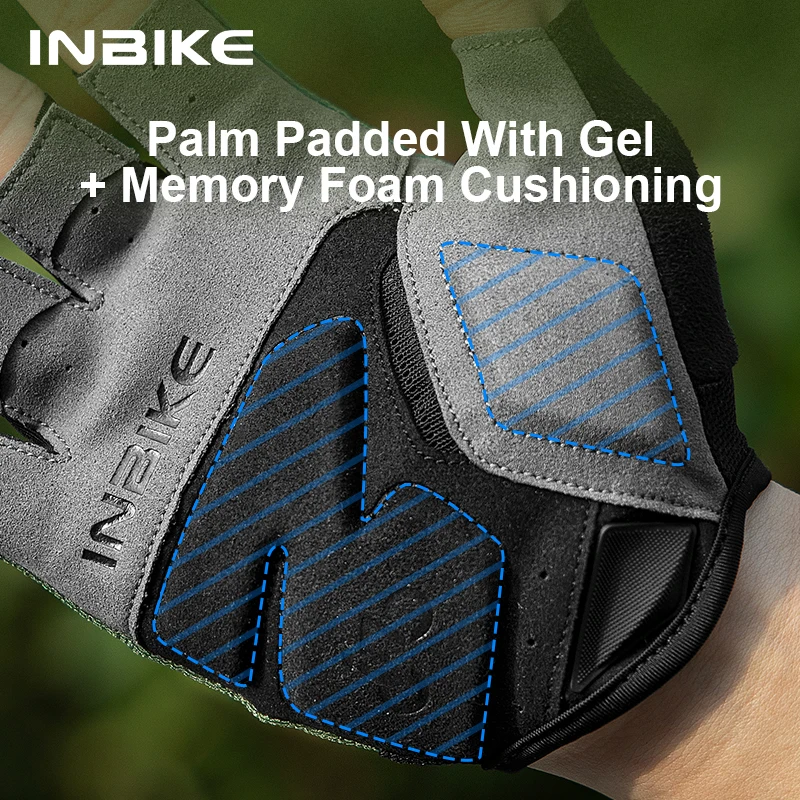 INBIKE Bicycle Gloves Summer Half Finger Shock Absorbing Cycling Gloves Bike Gloves for Men Women Pad Mountain Outdoor Road