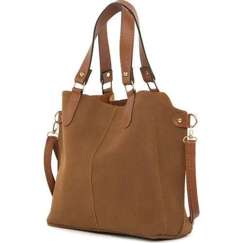 Design de luxe Durable À Trois Compartiments Snap Détaillée Nubuck Sac