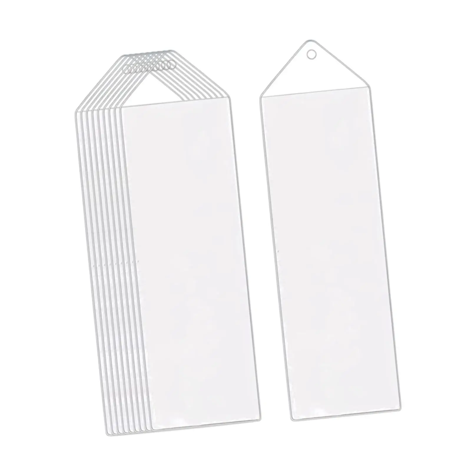 10 Pieces Clear Bookmark Sleeves Hang Tag Sleeves Bookmark Covers Tag Protectors for Birthday